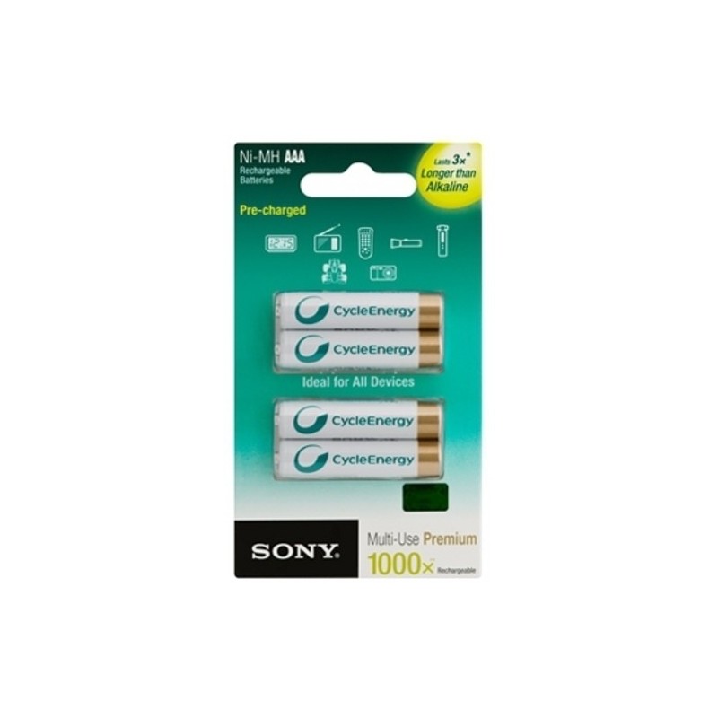 Sony NI-MH AAA 800MAH PRE-CARGADA 4PCK. 1000X RECARGABLE