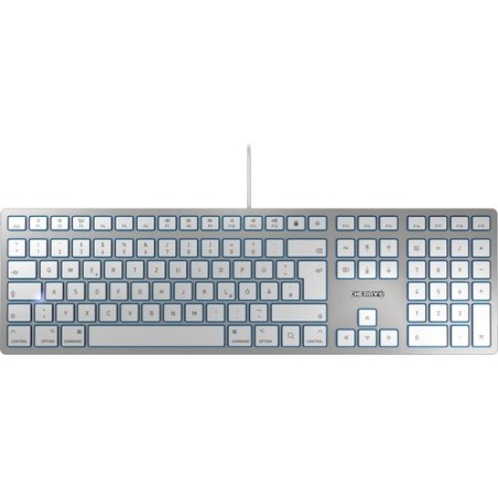 Cherry TECLADO KC 6000 SLIM PLATA CABLEADO ALEMÁN PARA MAC