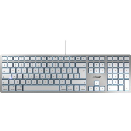 Cherry TECLADO KC 6000 SLIM PLATA CABLEADO IDIOMA INGLÉS PARA MAC