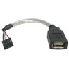 StarTech CABLE 15CM ADAPTADOR PLACA IDC 4PIN HEMBRA A USB A HEMBRA