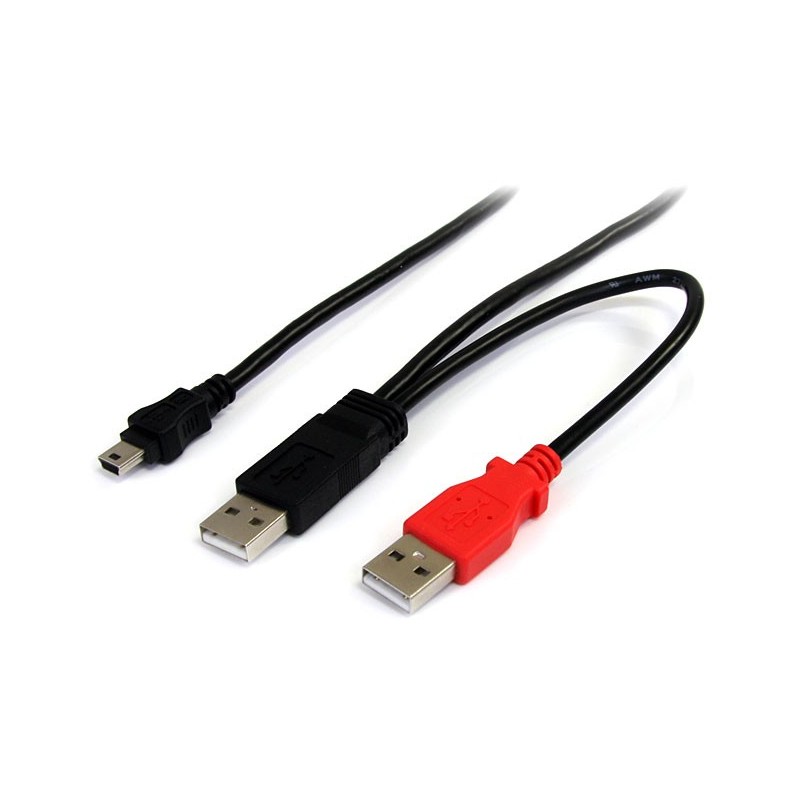 StarTech 1.8MTS USB Y CABLE PARA DISCO EXTERNO - USB A A MINI B