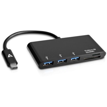 V7 USB-C A 5"1 HUB NEGRO 3XUSB3. 1XSD 1XMICRO SD