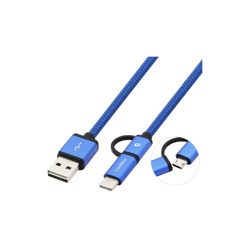 Coolbox CABLE MULTI USB MICRO-C AZUL