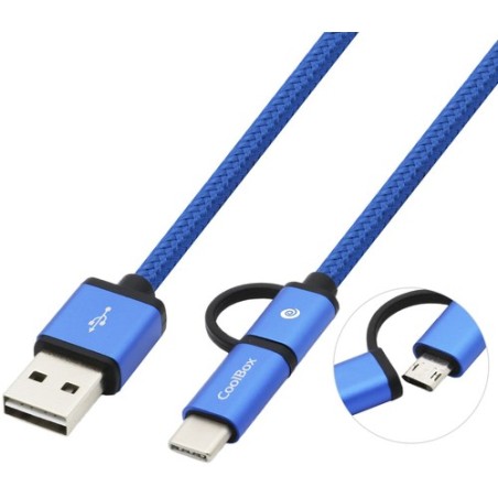 Coolbox CABLE MULTI USB MICRO-C AZUL