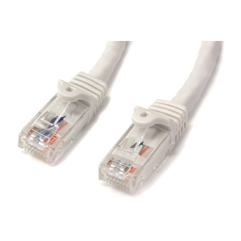 StarTech 5M CAT6 BLANCO SIN ENGANCHE GIGABIT ETHERNET RJ45 CBL MACHO-M