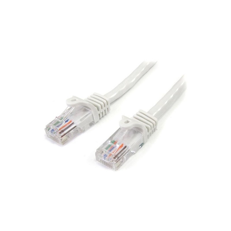 StarTech 2M CAT5E BLANCO SIN ENGANCHE ETHERNET RJ45 CABLE MACHO-MACHO