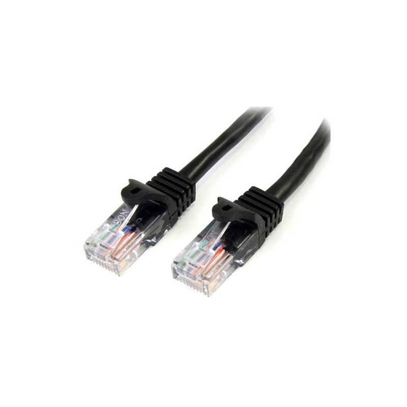 StarTech 0.5M NEGRO CAT5E CABLE SIN ENGANCHE ETHERNET UTP