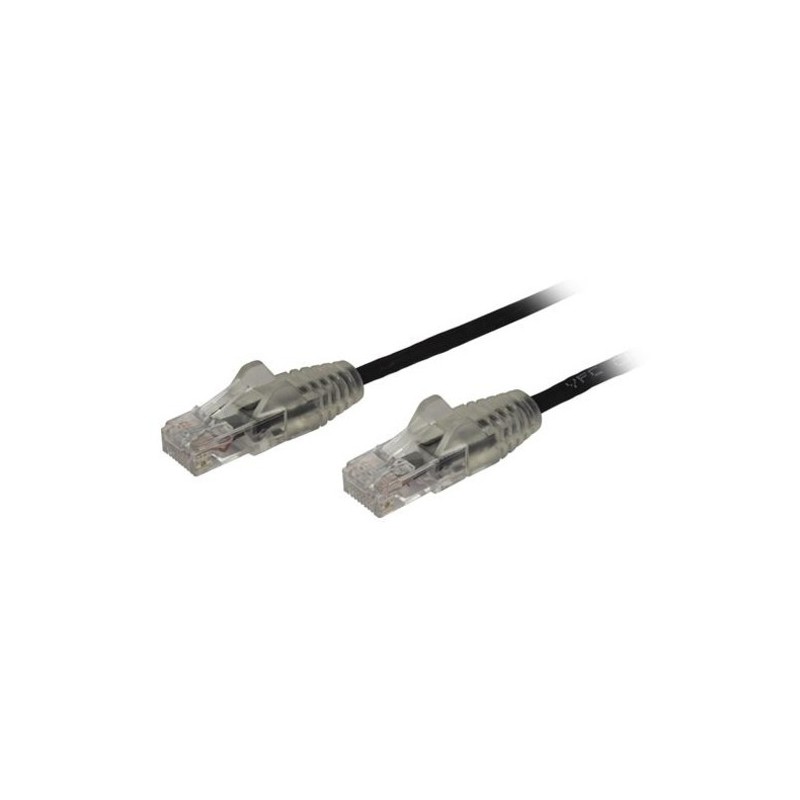 StarTech CABLE 0.5M SLIM CAT6 NEGRO SIN ENGANCHE 28 AWG CABLE DE COBRE