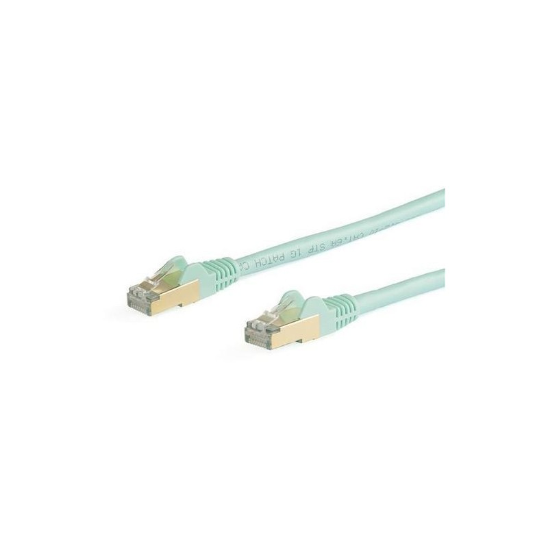 StarTech CABLE 10M CAT6A ETHERNET COLOR AGUA BLINDADO COBRE