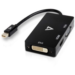 V7 ADAPTADOR MINI DISPLAYPORT A VGA DVI HDMI 10CM NEGRO MACHO/HEMBRA