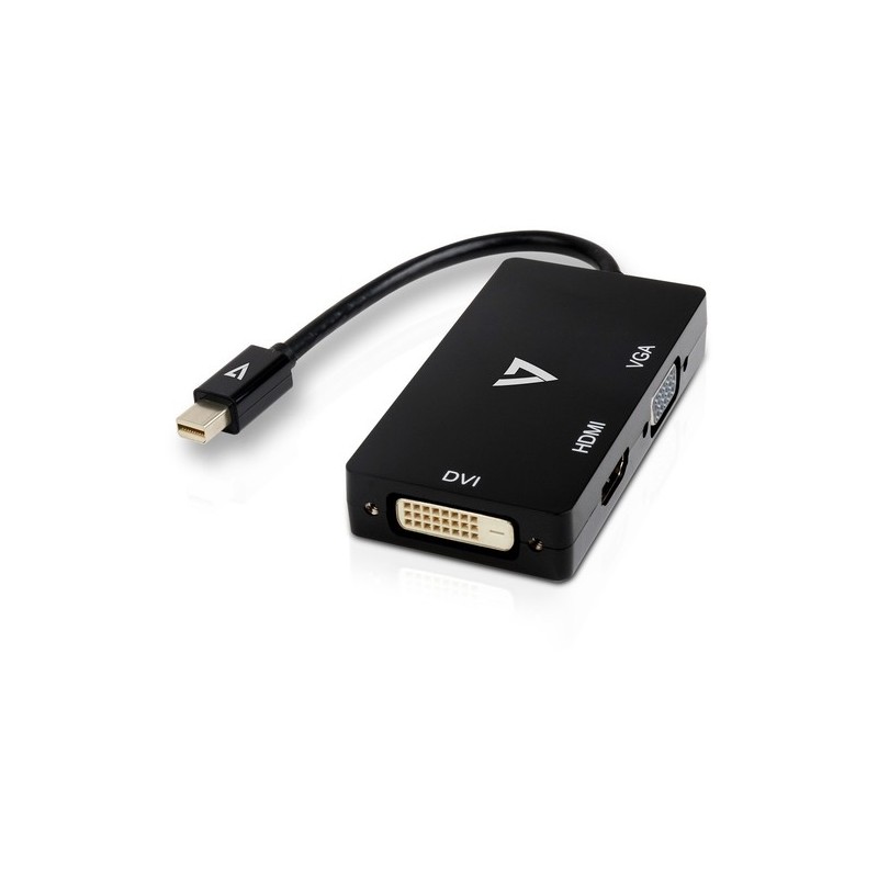 V7 ADAPTADOR MINI DISPLAYPORT A VGA DVI HDMI 10CM NEGRO MACHO/HEMBRA