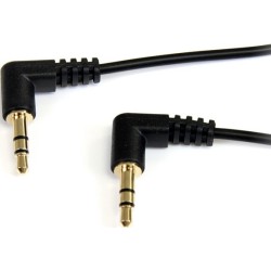 StarTech CABLE 30CM AUDIO ESTEREO 3.5MM ANGULO ACODADO DELGADO MACHO/M