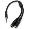 StarTech CABLE DIVISOR REPARTIDOR 3.5MM MACHO A 2 HEMBRA AUDIO