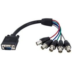 StarTech 1 FT COAX HD15 VGA TO 5 BNC RGB MONITOR CABLE - MACHO/HEMBRA