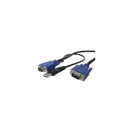 StarTech CABLE KVM 3M ULTRA DELGADO TODO EN UNO VGA USB DB15 2 EN 1