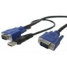 StarTech CABLE KVM 3M ULTRA DELGADO TODO EN UNO VGA USB DB15 2 EN 1