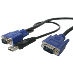 StarTech CABLE KVM 1 8M ULTRA DELGADO 2 EN 1 TODO EN UNO VGA USB DB15