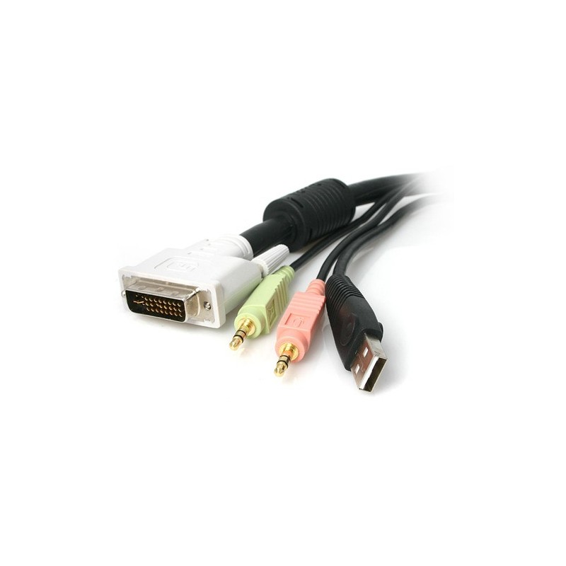 StarTech CABLE KVM 1 8M 4 EN 1 DVI-I USB AUDIO Y MICROFONO PARA SWITCH