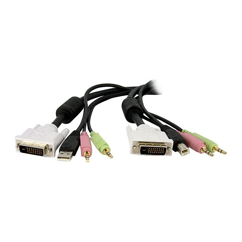 StarTech CABLE KVM 4 5M USB DVI-D DOBLE ENLACE AUDIO 4 EN 1 PARA SWITC