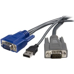 StarTech CABLE KVM 3M ULTRA DELGADO 2 EN 1 VGA USB DB15 PARA SWITCH