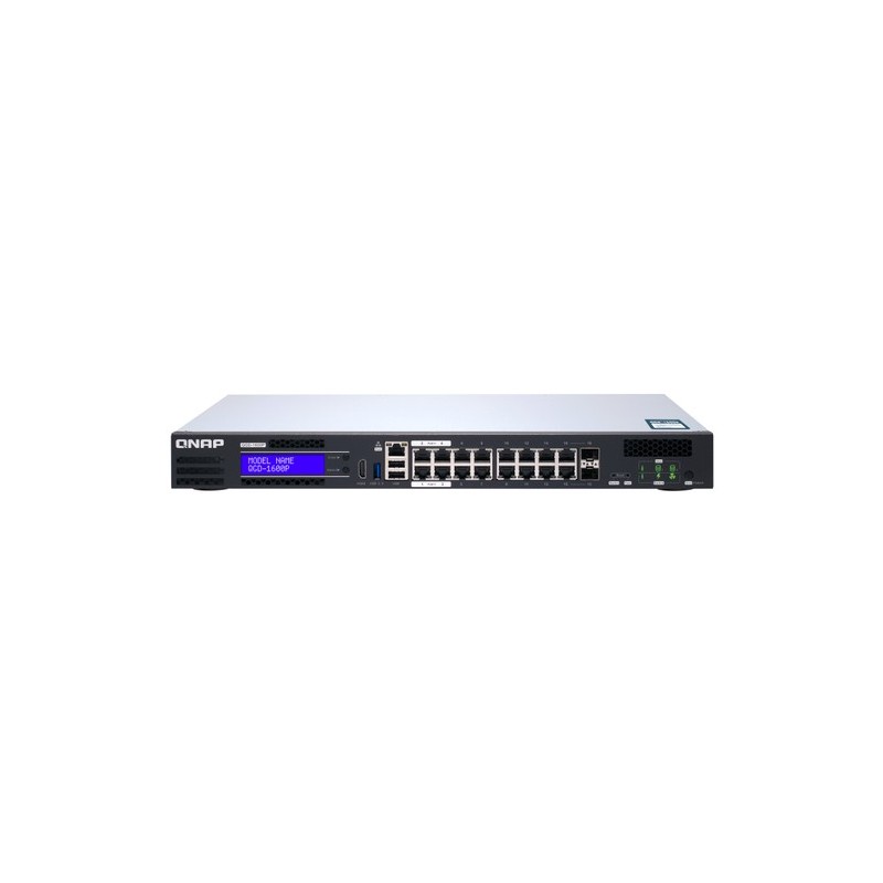 Qnap SWITCH QGD-1600P-8G 16 PUERTOS 1GBE POE 2 RJ45+SFP+ COMBO PORT