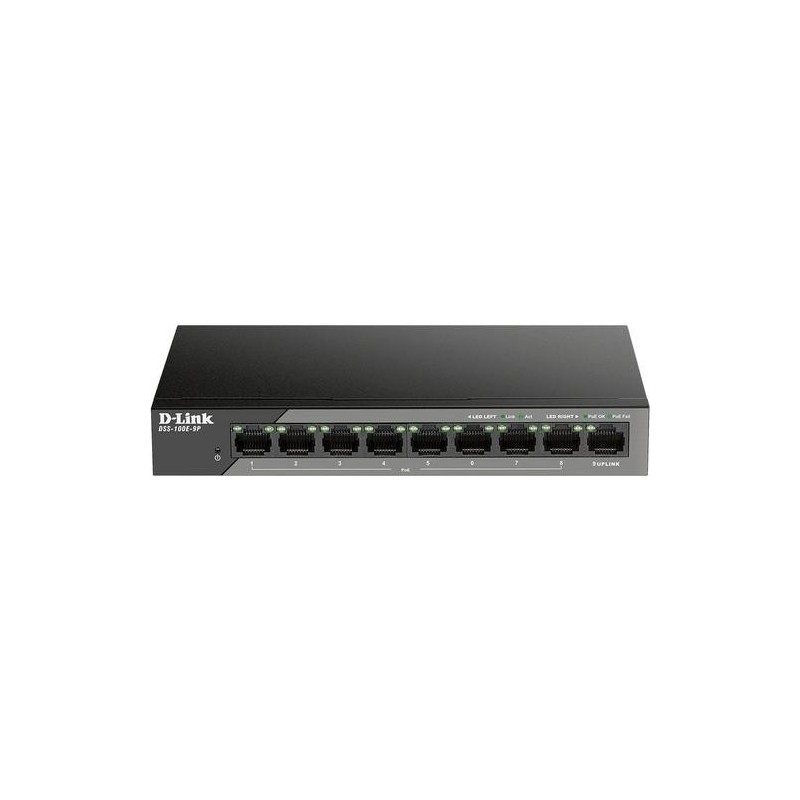 D-Link SWITCH 9 PUERTOS POE SURVEILLANCE FAST ETHERNET 1 GIGABIT SFP U