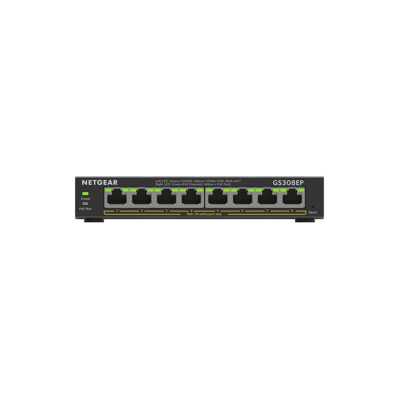 Netgear SWITCH 8 PUERTOS 1G POE+ 62W SMART GESTIONADO PLUS