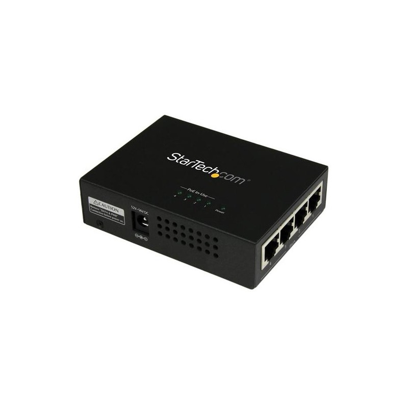 StarTech SWITCH 4 PUERTOS GIGABIT POE+ MIDSPAN POWER OVER ETHERNET INY