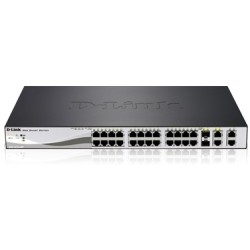 D-Link SWITCH 24 PUERTOS 10/100 POE 2 COMBO 1000BASET/SFP + 2GB + VENT