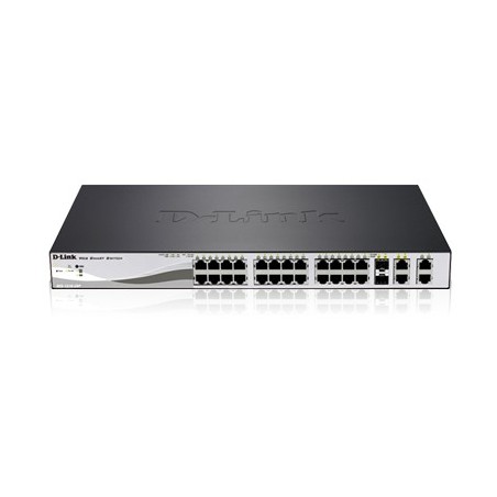 D-Link SWITCH 24 PUERTOS 10/100 POE 2 COMBO 1000BASET/SFP + 2GB + VENT