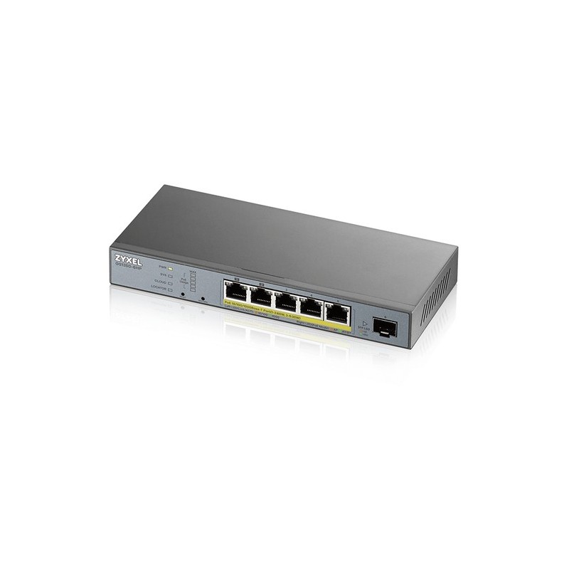 ZyXEL SWITCH 6 PUERTOS GESTIONADO CCTV POE LARGO ALCANCE 60W 802.3BT