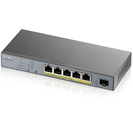 ZyXEL SWITCH 6 PUERTOS GESTIONADO CCTV POE LARGO ALCANCE 60W 802.3BT