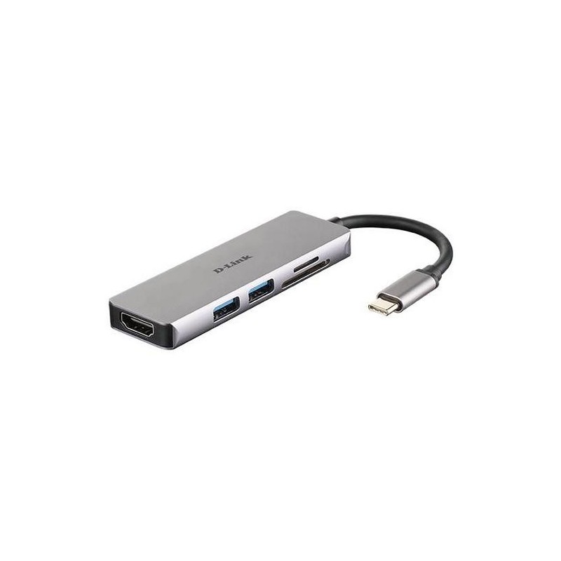 D-Link HUB 5-EN-1 USB-C CON HDMI Y SD/MICROSD LECTOR DE TARJETAS