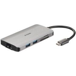 D-Link HUB 8-EN-1 USB-C CON HDMI ETHERNET LECTOR DE TARJETAS SALIDA DE