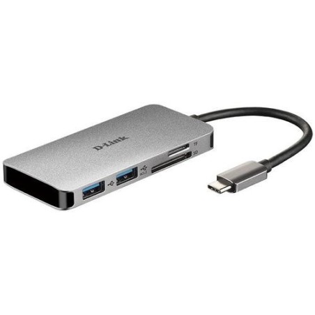 D-Link HUB 6-EN-1 USB-C CON HDMI LECTOR DE TARJETAS SALIDA DE CORRIENT